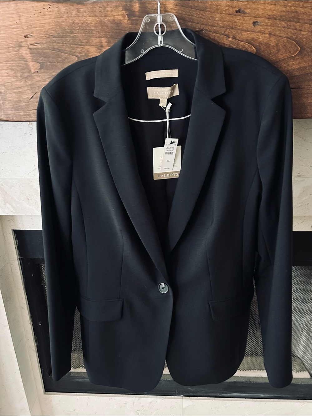 Talbots Black Single-Button Tailored Blazer